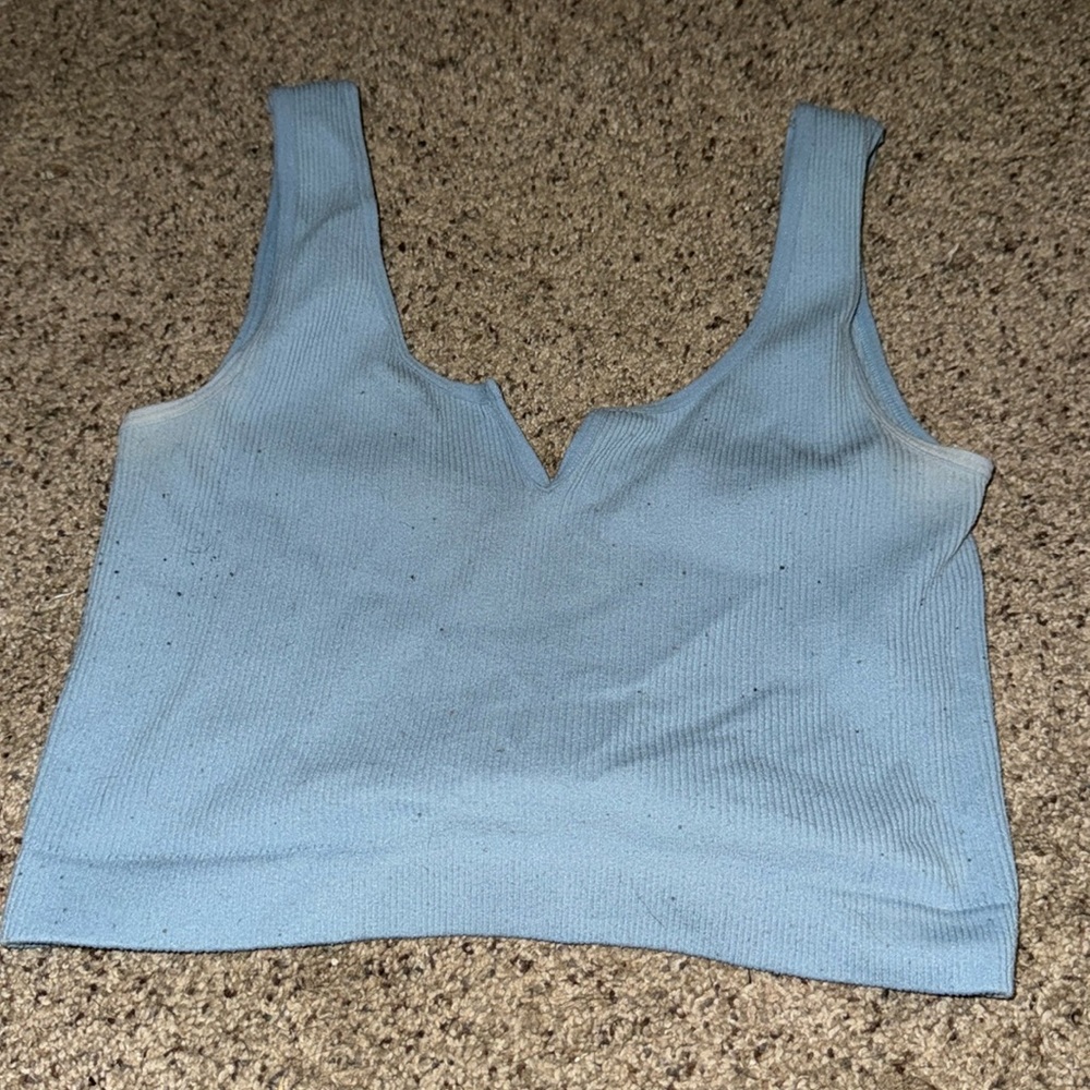 blue crop top